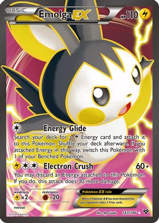 Emolga EX (143 Full Art) (143 Full Art) 143/146  - Holofoil XY Base Set - Ultra Rare