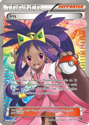 Iris Trainer Supporter card from Pokémon TCG, featuring anime girl holding a Poké Ball
