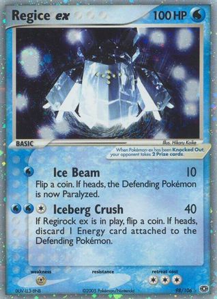 Regice ex 098  - Holofoil Emerald - Ultra Rare