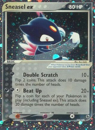 Sneasel ex 103/109  - Holofoil Ruby and Sapphire - Ultra Rare