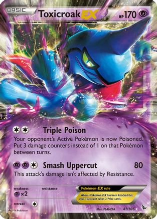 Toxicroak EX 041/106  - Holofoil XY  Flashfire - Ultra Rare