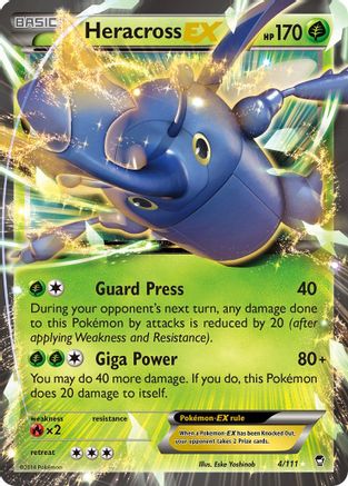 Heracross EX 004/111  - Holofoil XY  Furious Fists - Ultra Rare