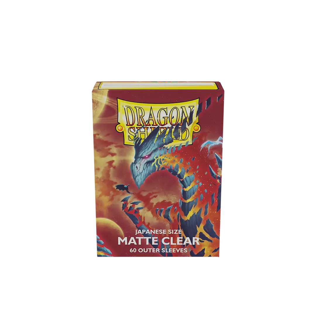 Dragon Shield Japanese size matte clear 60 outer sleeves box with blue dragon artwork