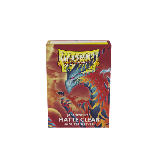 Dragon Shield Japanese size matte clear 60 outer sleeves box with blue dragon artwork