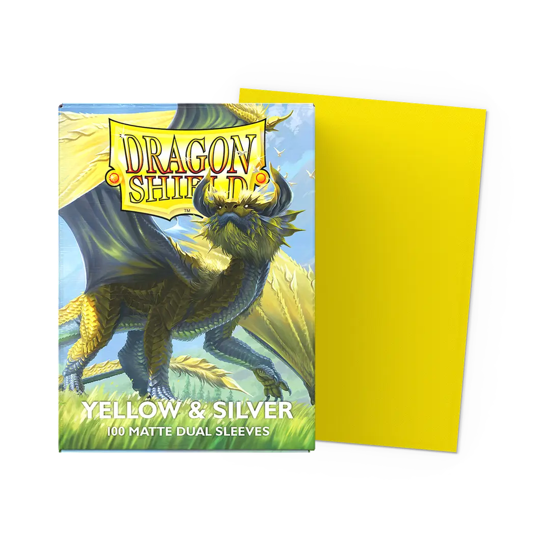 Dragon Shield - Yellow & Silver - Matte Dual Sleeves