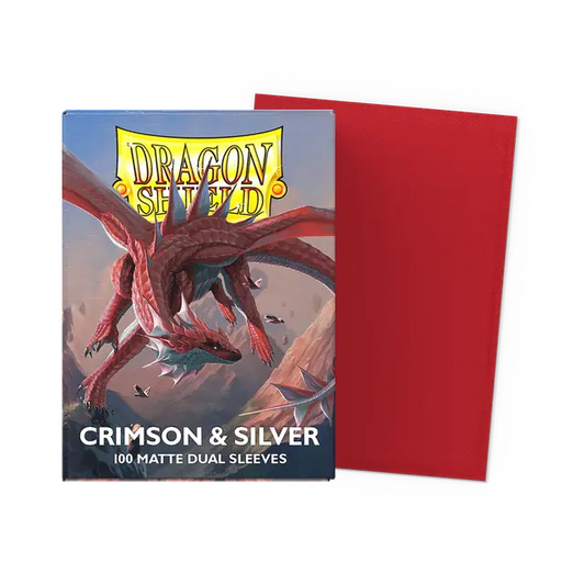 Dragon Shield - Crimson & Silver - Matte Dual Sleeves