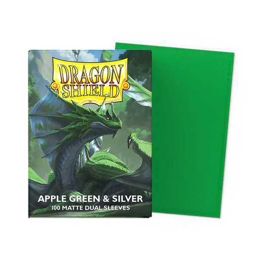Dragon Shield - Apple Green & Silver - Matte Dual Sleeves