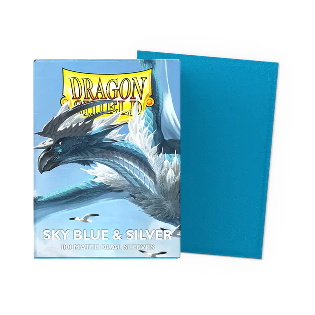 Dragon Shield - Sky Blue & Silver - Matte Dual Sleeves