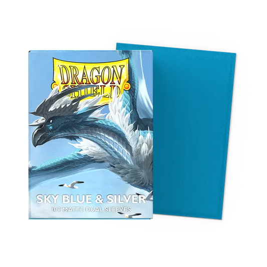 Dragon Shield - Sky Blue & Silver - Matte Dual Sleeves
