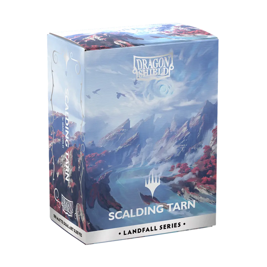 Dragon Shield Scalding Tarn Landfall Series card sleeves box with fantasy mountain artwork
