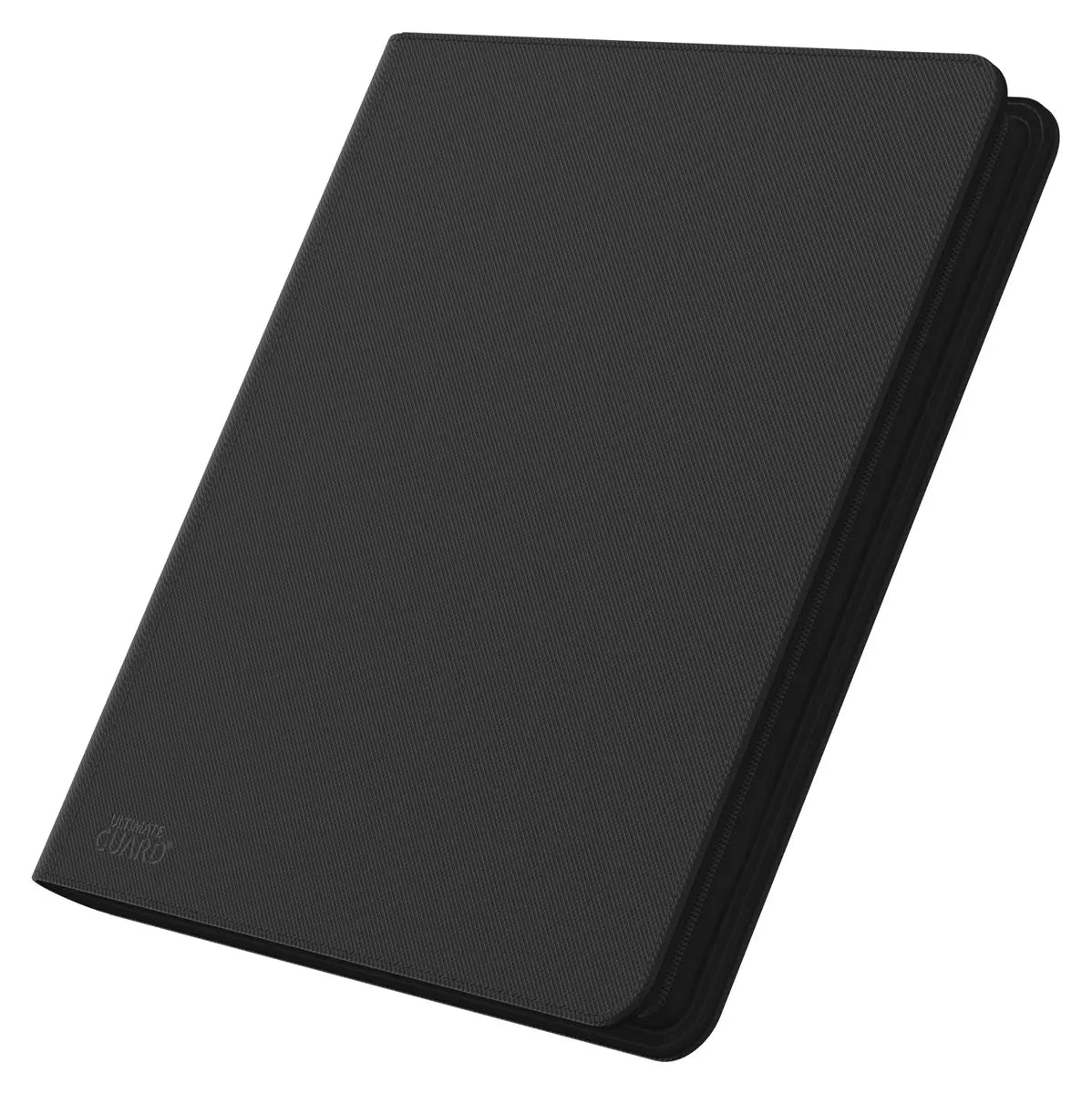 Black trading card binder album with textured cover for collectible card storage