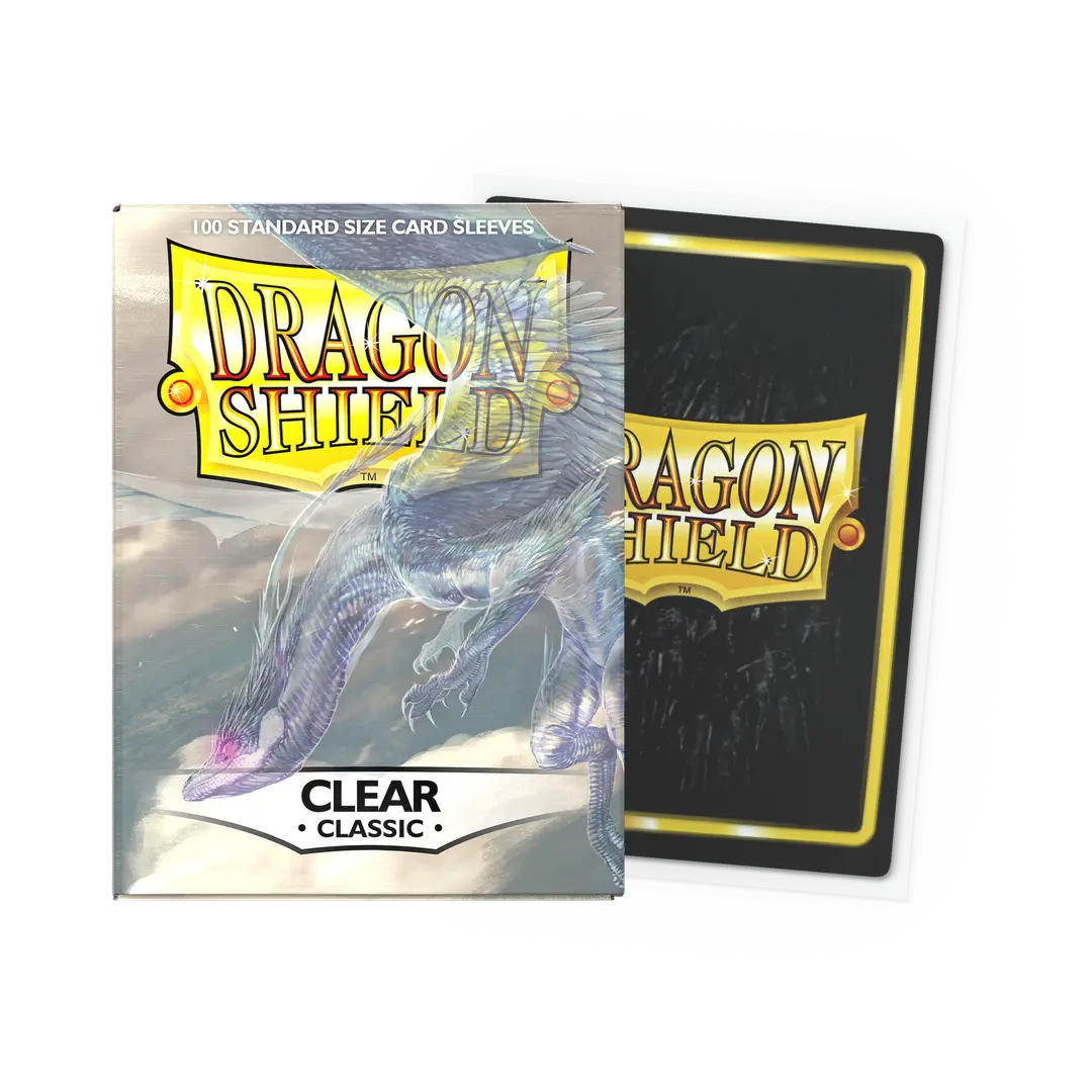 Dragon Shield clear classic card sleeves box, 100 standard size collectible card sleeves
