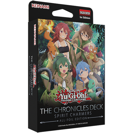 YuGiOh Spirit Charmers Chronicles Deck box featuring anime characters and fantasy creatures